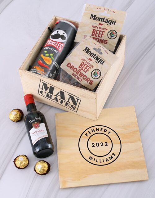 Personalised Name Savoury Man Crate (STANDARD)