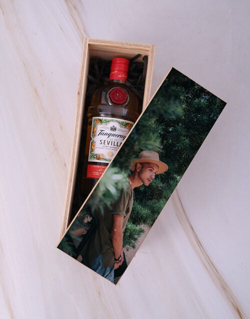 Personalised Photo Sublimated Spirits Crate (Tanqueray)