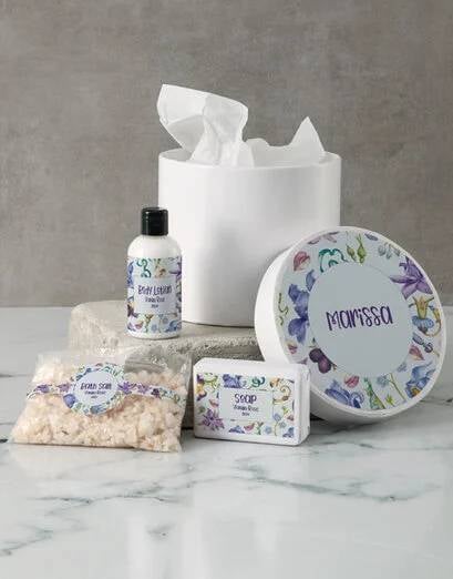 Personalised Blue Floral Pamper Box (Standard)