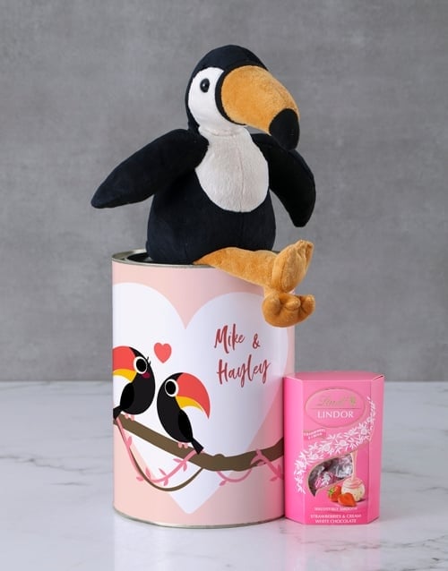 Personalised Love Toucan Birds Tin (STANDARD)
