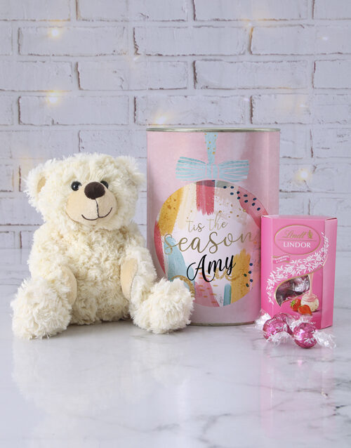 Personalised Tis The Season Teddy Tin (STANDARD)