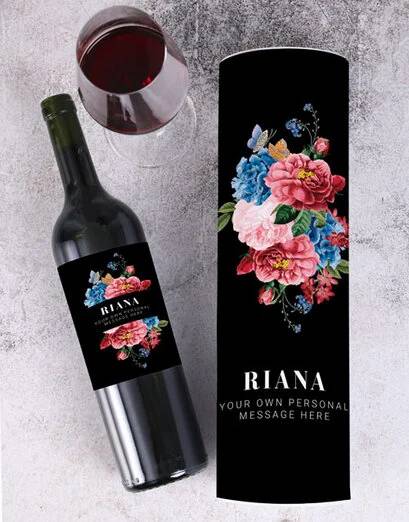 Personalised Floral Sophie La Rouge Wine (STANDARD)