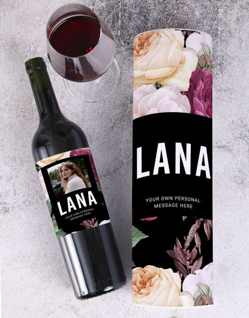 Personalised Rose Design Sophie La Rouge Wine (STANDARD)