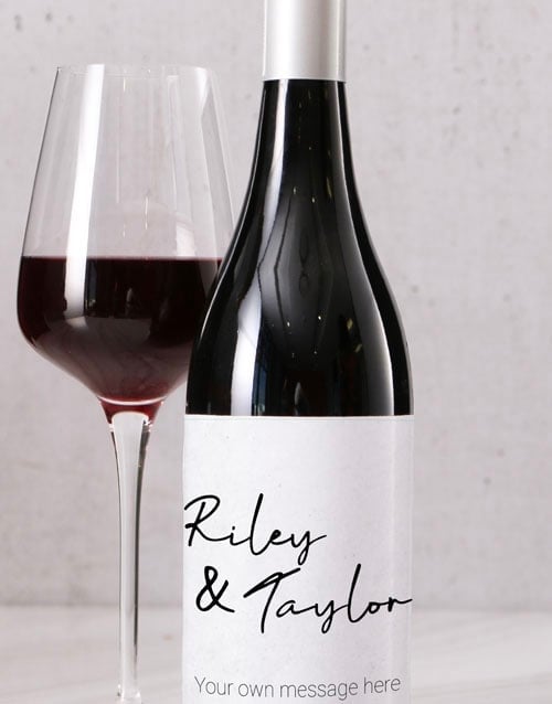 Personalised Two Names Sophie La Rouge Wine