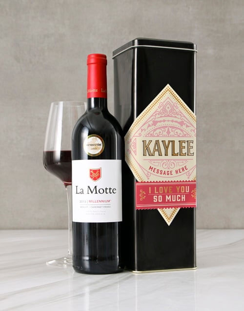 Personalised Love You Wine Tin (LA MOTTE)