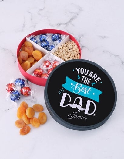 Personalised Dad Dried Fruit And Nut Wheel (STANDARD)