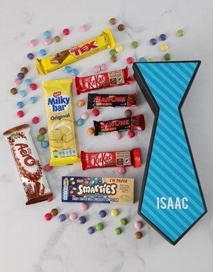 Personalised Stripy Chocolate Tie Box (STANDARD)
