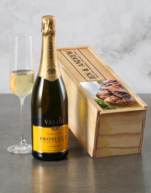 Personalised Prosecco Couple Photo Crate (STANDARD)