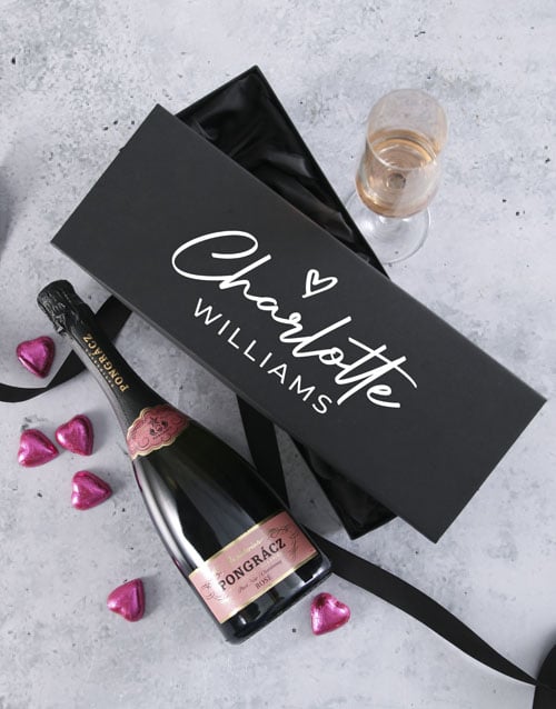 Personalised Heart Name Bubbly Giftbox