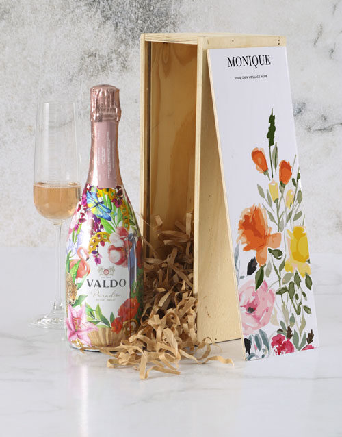 Personalised Valdo Bubbly Floral Crate