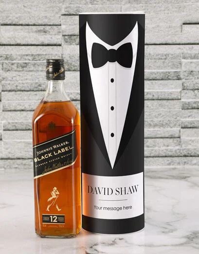Personalised Johnnie Walker Tie Tube (Red)