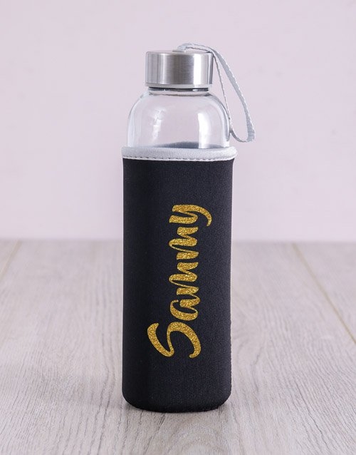 Personalised Water Bottle in Sleeve with Name