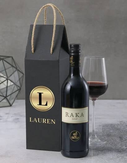 Personalised Gold Monogram Wine Box