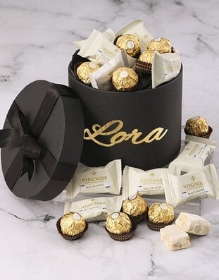 Personalised Ferrero And Nougat Hat Box (STANDARD)