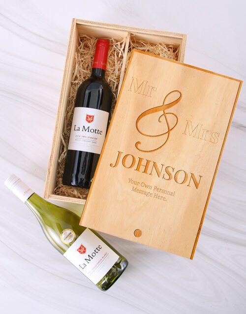 Personalised Mr and Mrs Wine Crate (Standard)