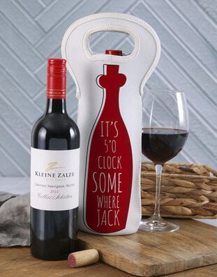 Personalised Its 5 O Clock Wine Carrier