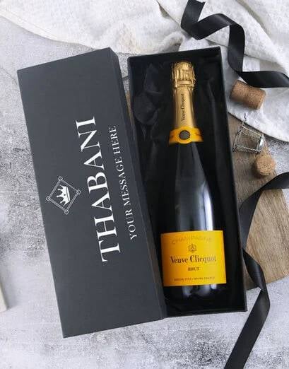 Personalised Veuve Yellow Label Gift Box