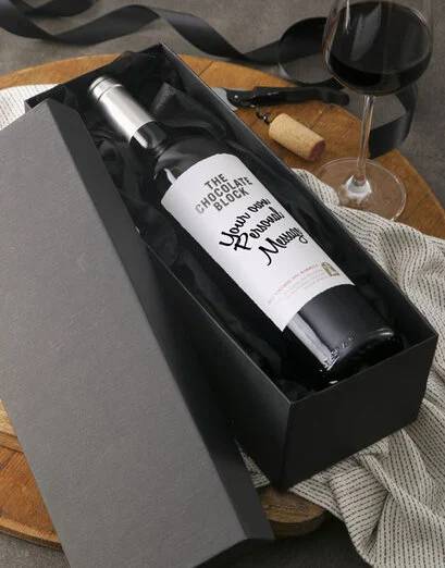 Personalised Chocolate Block Wine Gift
