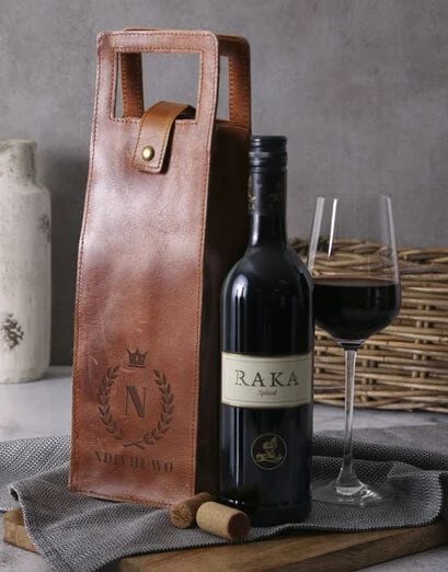 Personalised Crown Leather Wine Carrier (RAKA)
