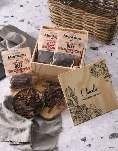 Personalised Protea Biltong Crate