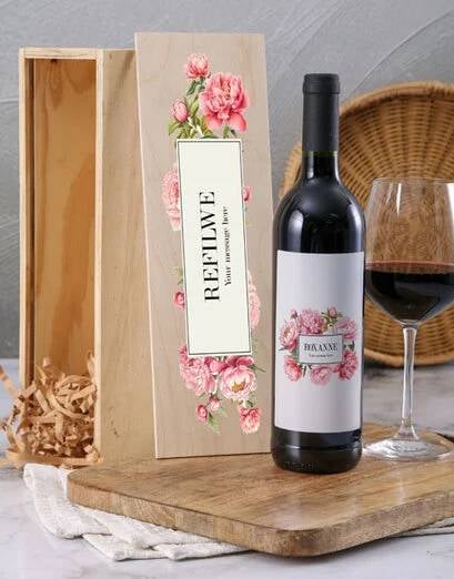 Personalised Floral Wine Crate