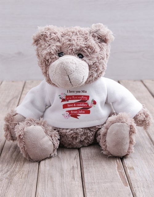 Personalised Love and Cuddles Teddy