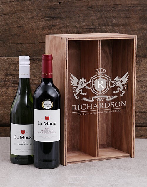 Personalised Coat of Arms Wine Crate