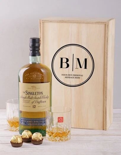 Personalised Monogram Whiskey and Crystal Crate