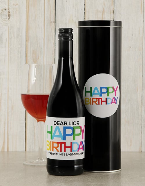 Personalised Birthday Brights Wine Tin