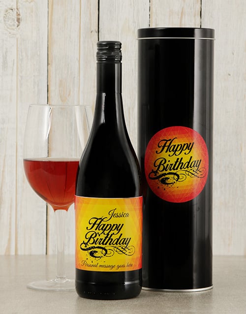Personalised Birthday Glow Wine Tin