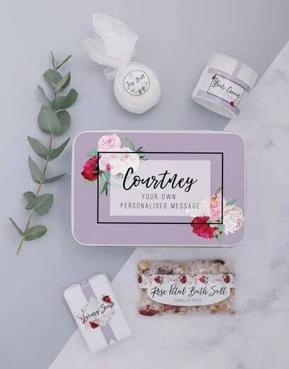 Personalised Rose Bath Keepsake Box