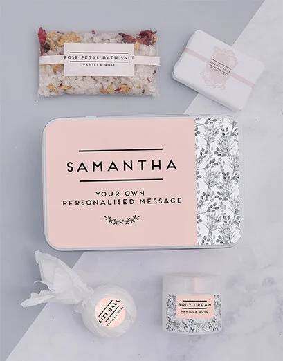 Personalised Floral Bath Keepsake Box
