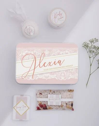 Personalised Lace Bath Keepsake Box