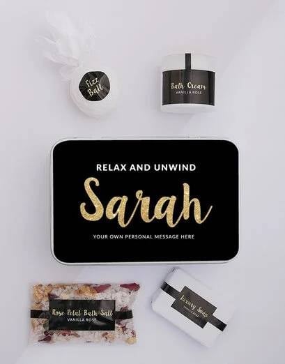 Personalised Gold Bath Keepsake Box