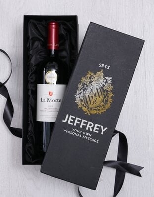 Personalised Crest Wine Giftbox (La Motte)