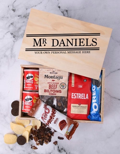 Personalised Title Man Crate (Snacks)
