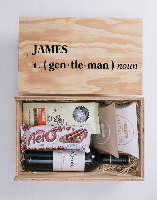 Personalised Gentleman Man Crate (Red Wine)