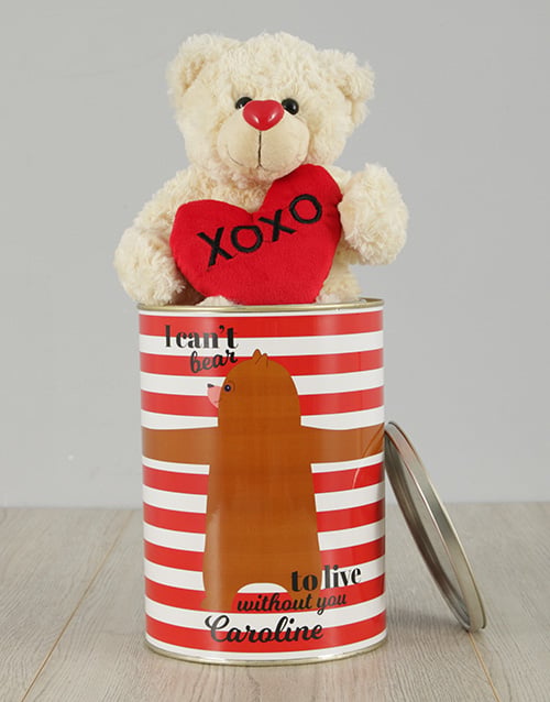 Personalised Live Without You Teddy Tin