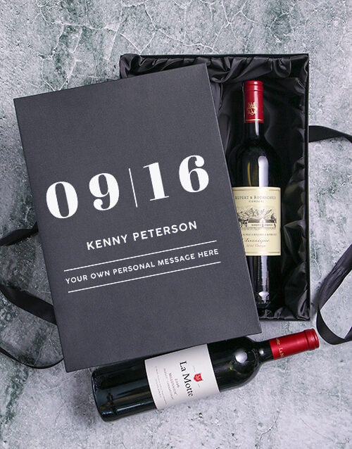 Date Personalised Wine Duo Giftbox