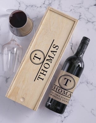 Monogram Personalised Wine and Crate