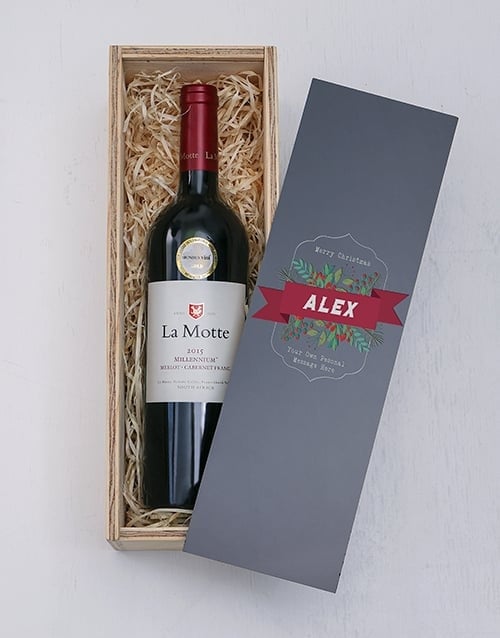 Personalised Festive Black Perspex Wine Crate