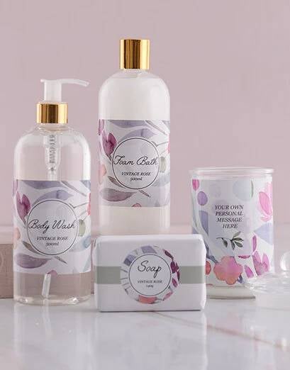 Personalised Pink Floral Gift Set