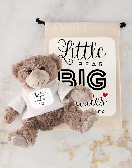 Teddy In Cuddles Drawstring Bag