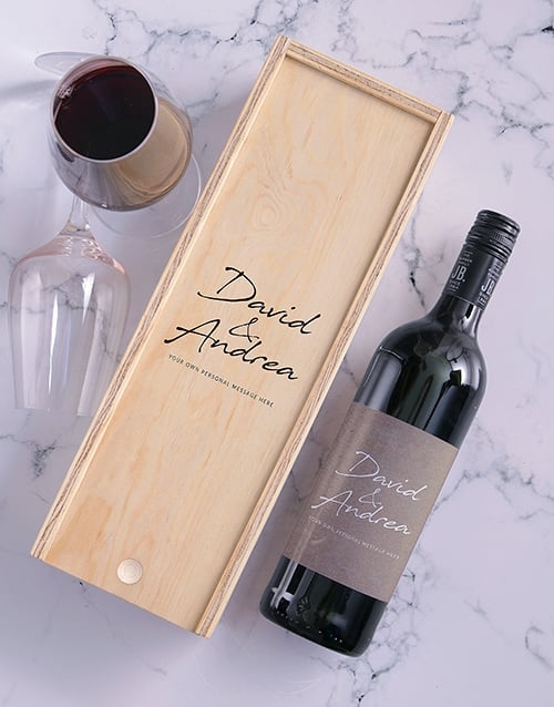 Personalised Wine Bottle and Crate
