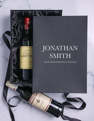 Personalised Name and Message Red Wine Duo