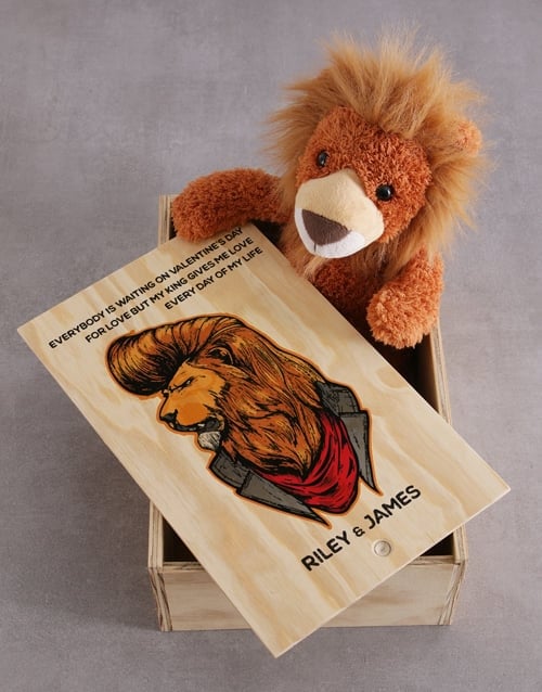 Personalised Teddy Lion Gift Crate