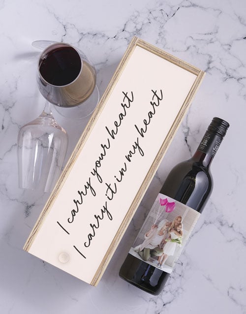 Personalised My Heart Wine and Crate