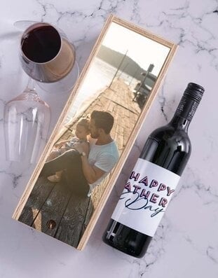 Personalised Happy Fathers Day Wine In Crate