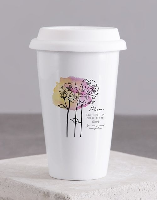 Personalised Mom Ceramic Travel Mug (Hot Choc)