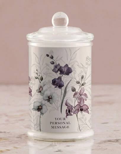 Personalised Orchid Candle Jar (Vanilla)